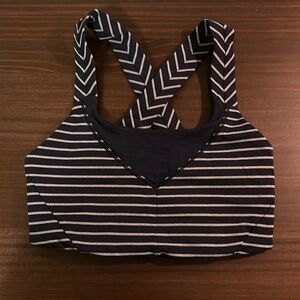 lululemon limited edition run bra in navy stripe